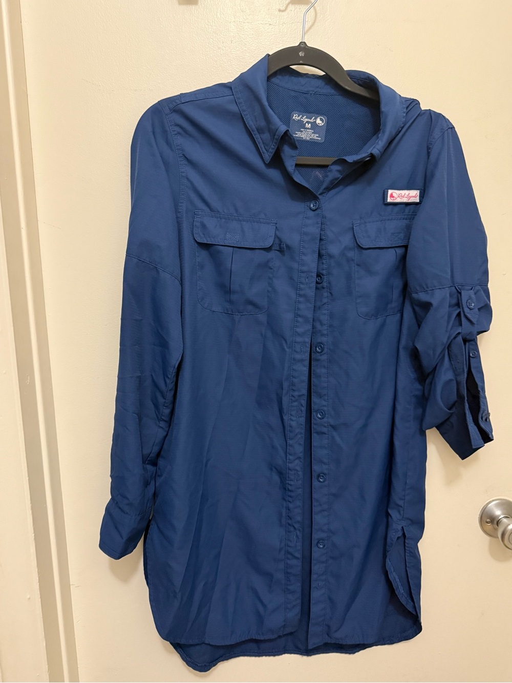 Reel Legends Navy Blue Women's Swim Coverup Shirt